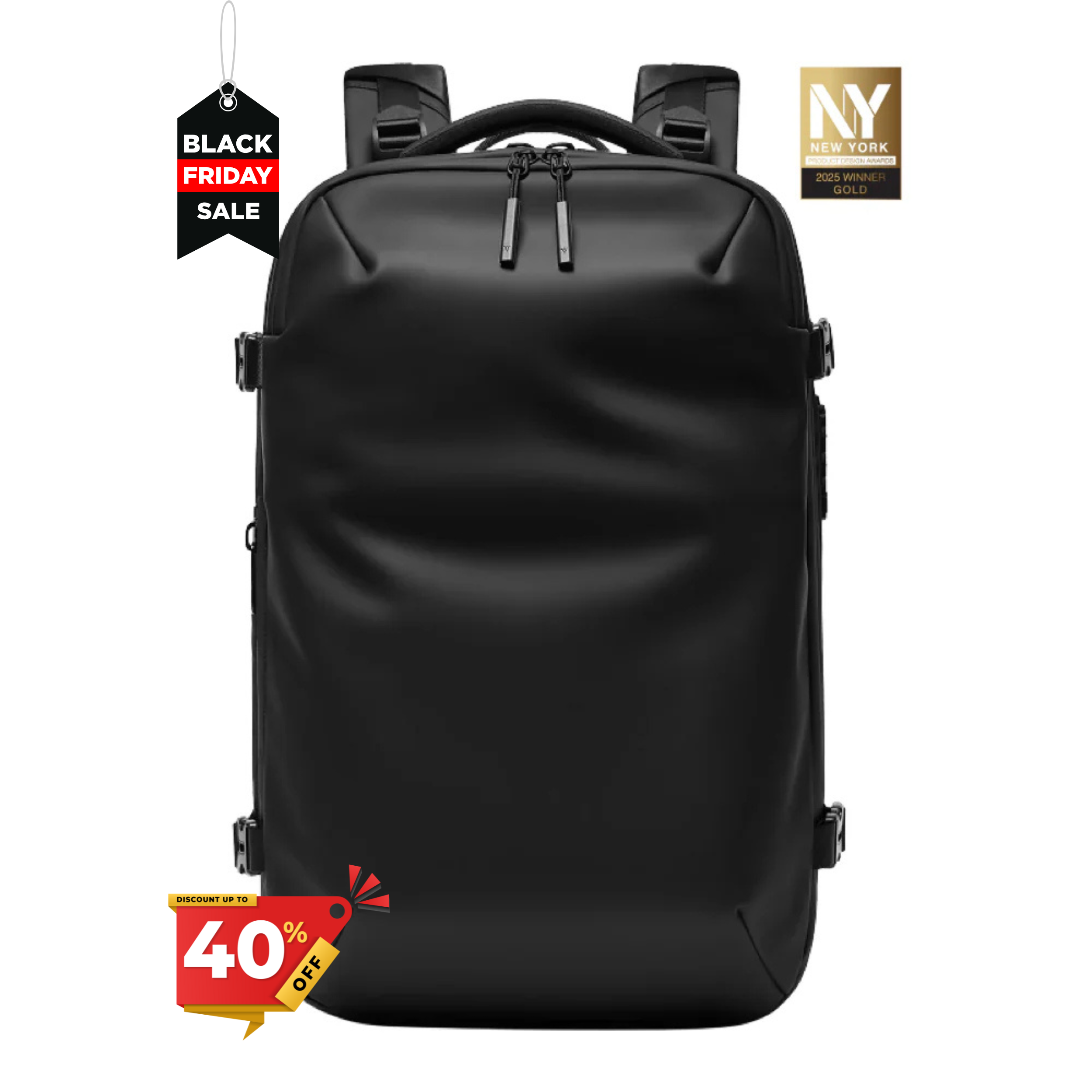 ボリヤマセット Zephyr 60L Vacuum-Seal Air Compression Travel Backpack – Black Voyage