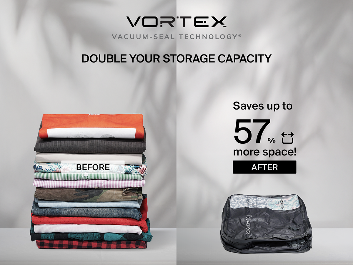 21L Vortex Seal Compression Travel Bag – Black Voyage