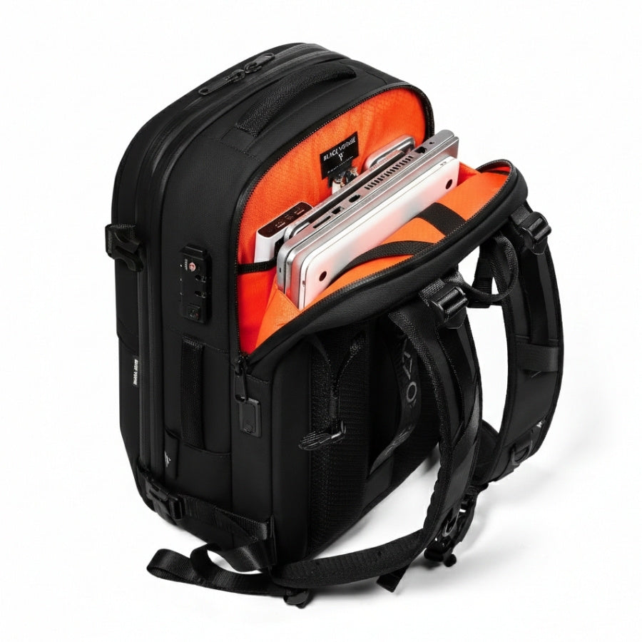 Aero 60L Vacuum-Seal Air Compression Travel Backpack – Black Voyage