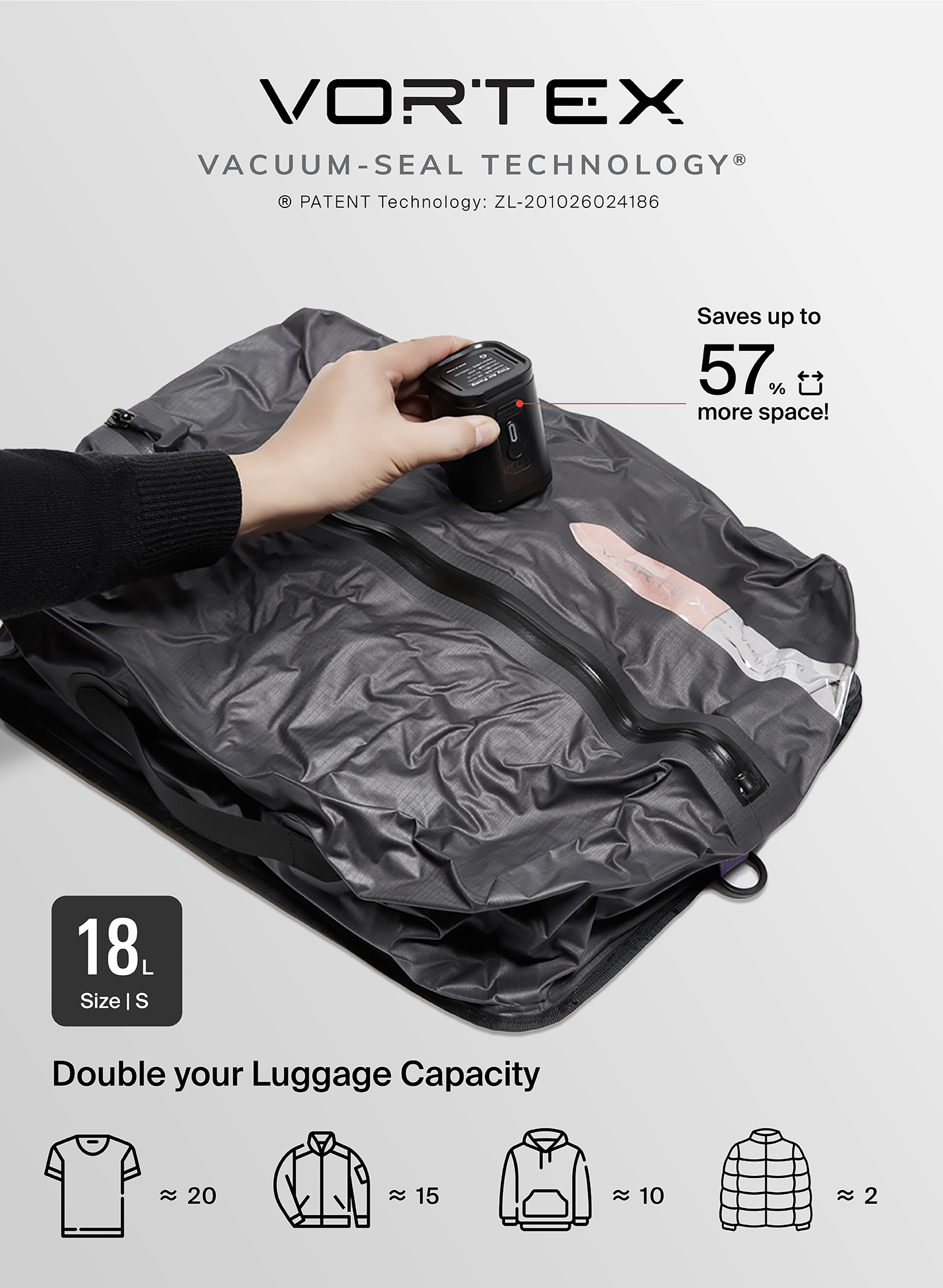 Vortex Seal Compression Travel Bag