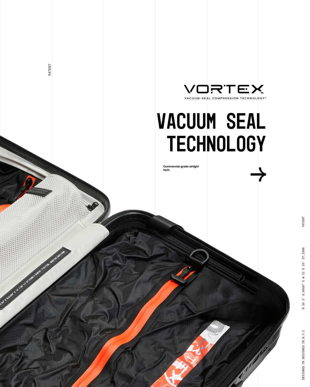 AirCabin interior with the Vortex vacuum-seal compartment open