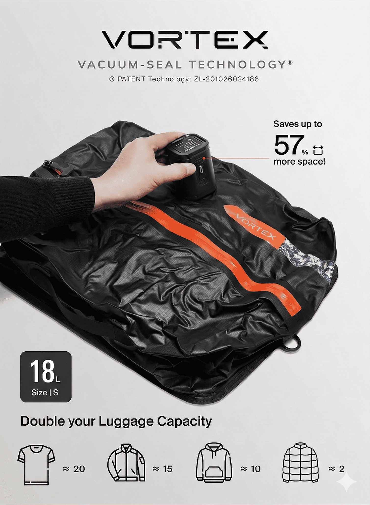 18L Vortex Seal Compression Travel Cube