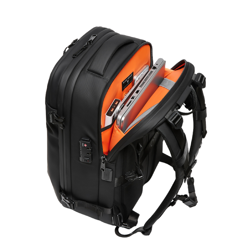 【新品】Virtual Trip backpac Black＆Black S Zephyr 60L Vacuum-Seal Air Compression Travel Backpack